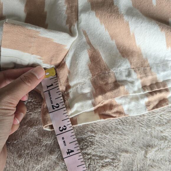 Lou & Grey Loft Chevron Romper V-neck Cotton Short Sleeve Pockets Women Size M - Picture 12 of 16